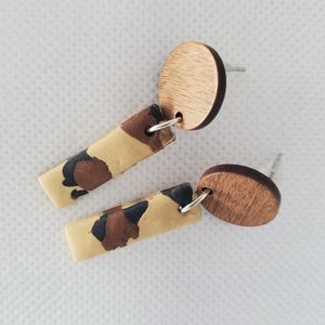Handmade clay earrings Mini Leopard Bar